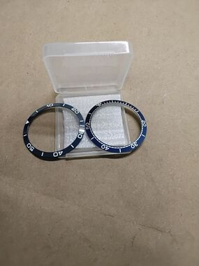 Set Of 2 Diver Watch Bezel Insert Fits 40mm Most Brands Color Blue And Black